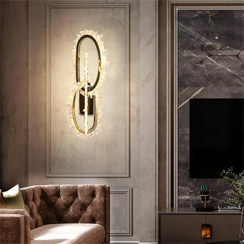 Wesley Modern Rock Crystal Wall Sconce - Image 4
