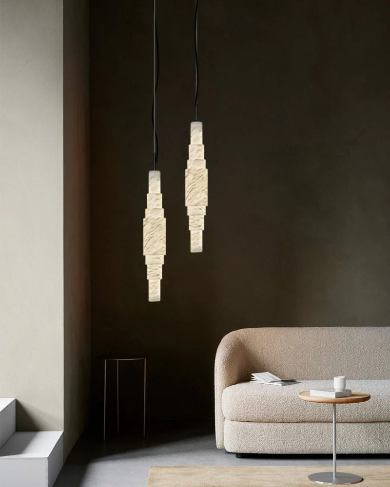 White Alabaster Cluster Pendant Lamp 3-lights for kitchen Island - Image 10