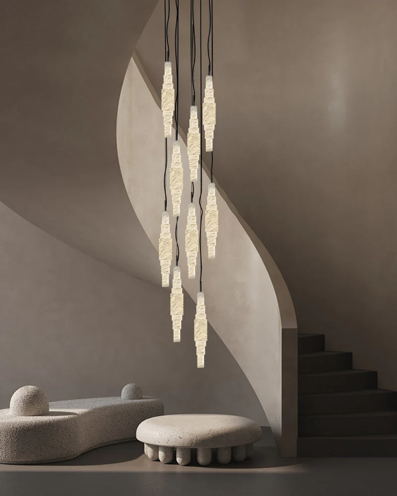 White Alabaster Cluster Pendant Lamp 3-lights for kitchen Island - Image 3