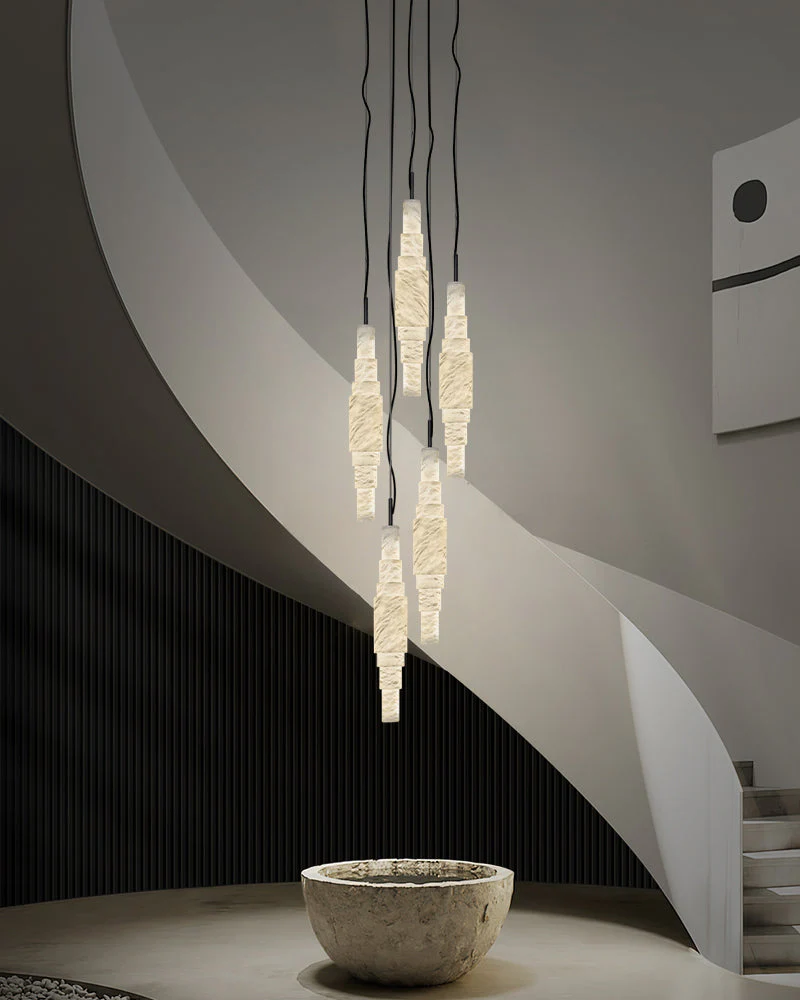 White Alabaster Cluster Pendant Lamp 3-lights for kitchen Island - Image 5
