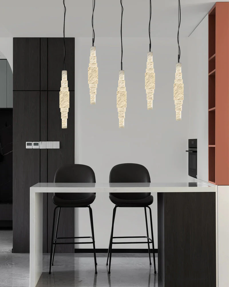 White Alabaster Cluster Pendant Lamp 3-lights for kitchen Island - Image 6