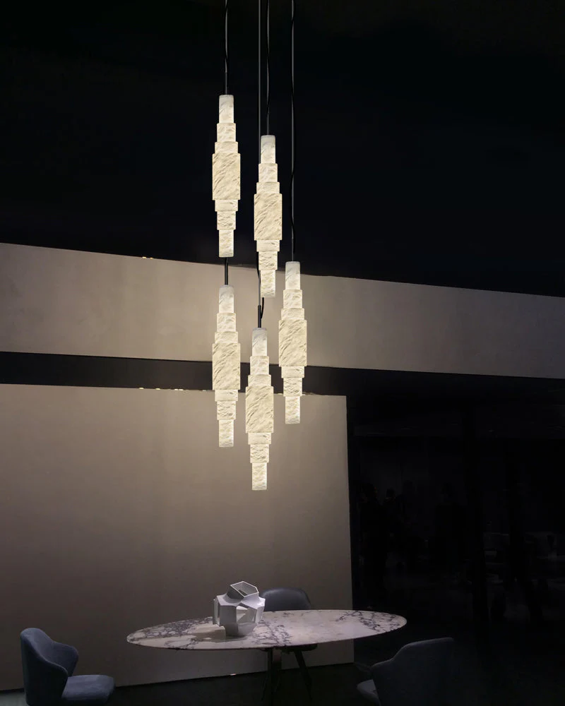 White Alabaster Cluster Pendant Lamp 3-lights for kitchen Island - Image 7