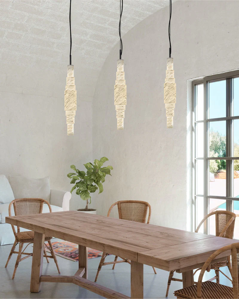 White Alabaster Cluster Pendant Lamp 3-lights for kitchen Island - Image 9