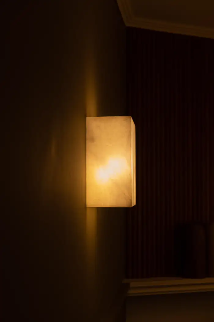 White Alabaster Wall Sconce - Image 3
