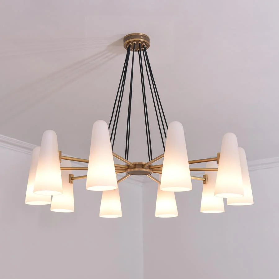 Sulis White Ceramics Round Chandelier 44", 10-lights - Image 2