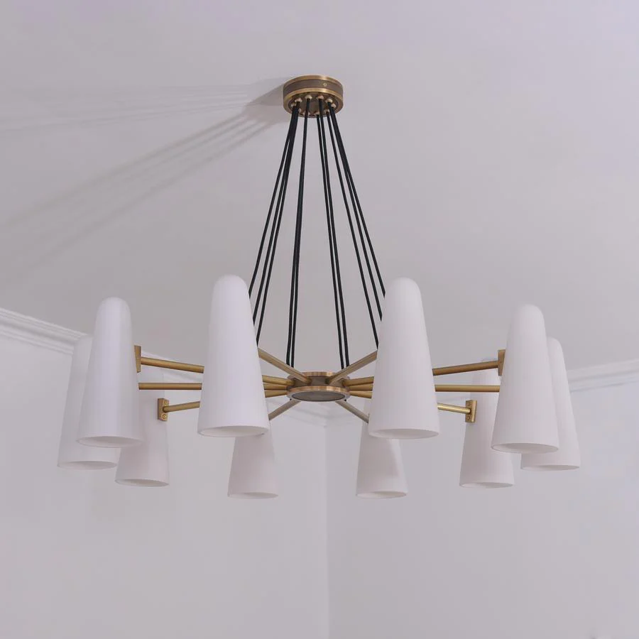 Sulis White Ceramics Round Chandelier 44", 10-lights - Image 5