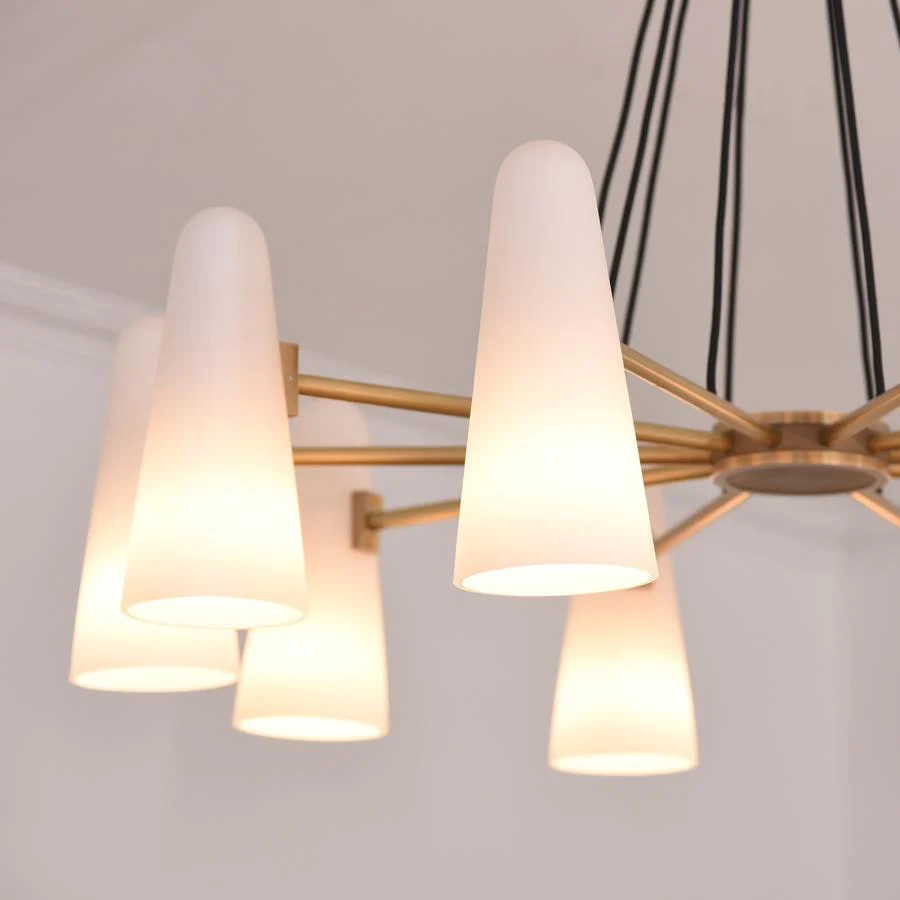 Sulis White Ceramics Round Chandelier 44", 10-lights - Image 6
