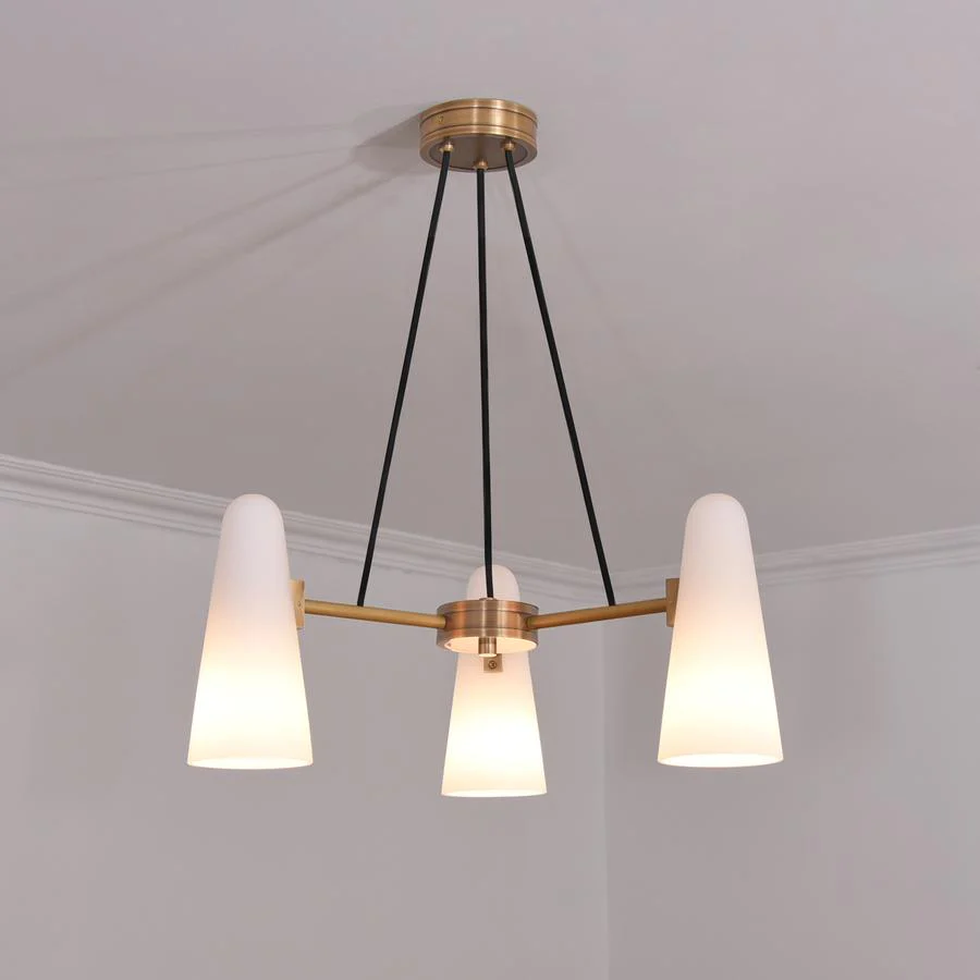Sulis White Ceramics Round Chandelier 32", 3-lights - Image 2
