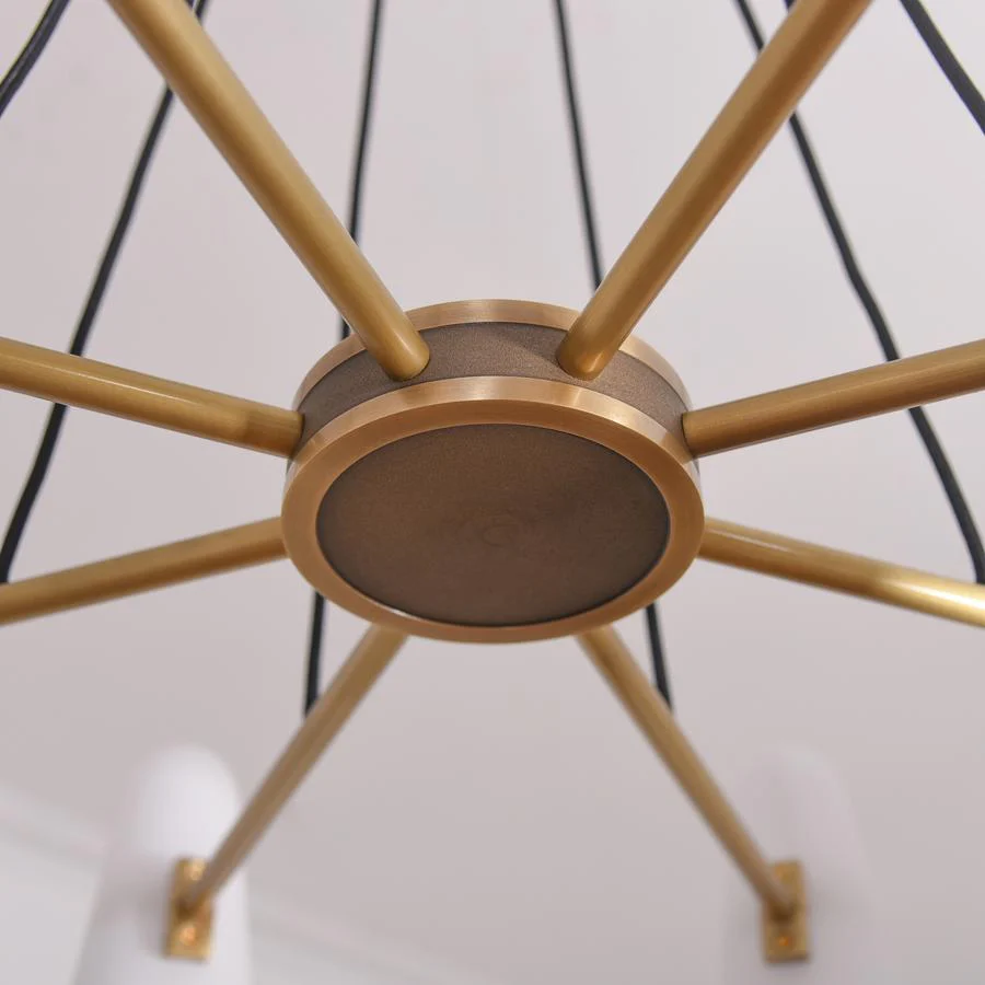 Sulis White Ceramics Round Chandelier 32", 3-lights - Image 5