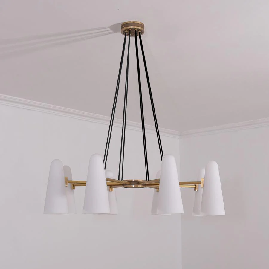 Sulis White Ceramics Round Chandelier 36", 8-lights - Image 3
