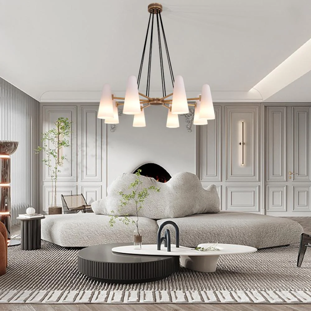 Sulis White Ceramics Round Chandelier 36", 8-lights - Image 4