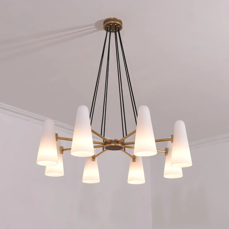 Sulis White Ceramics Round Chandelier 36", 8-lights - Image 6