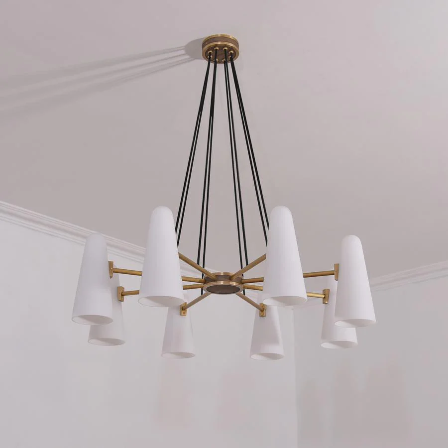Sulis White Ceramics Round Chandelier 36", 8-lights - Image 7