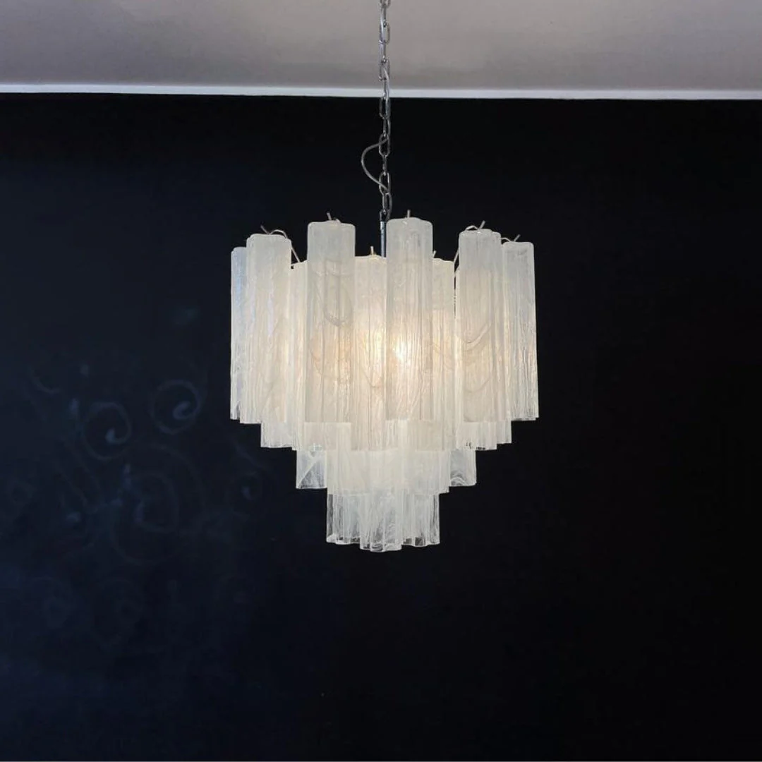 White Glass Tube Chandelier - Image 13