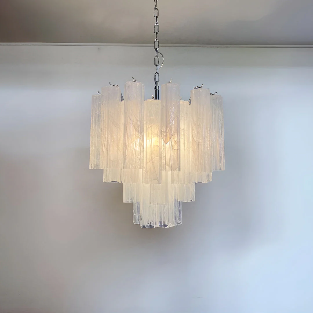 White Glass Tube Chandelier - Image 15