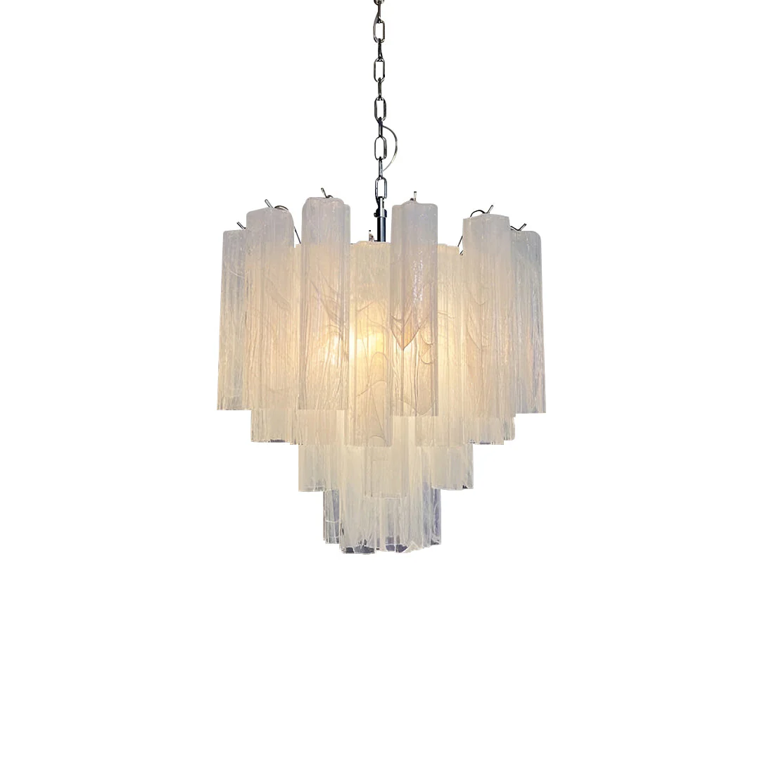 White Glass Tube Chandelier - Image 20