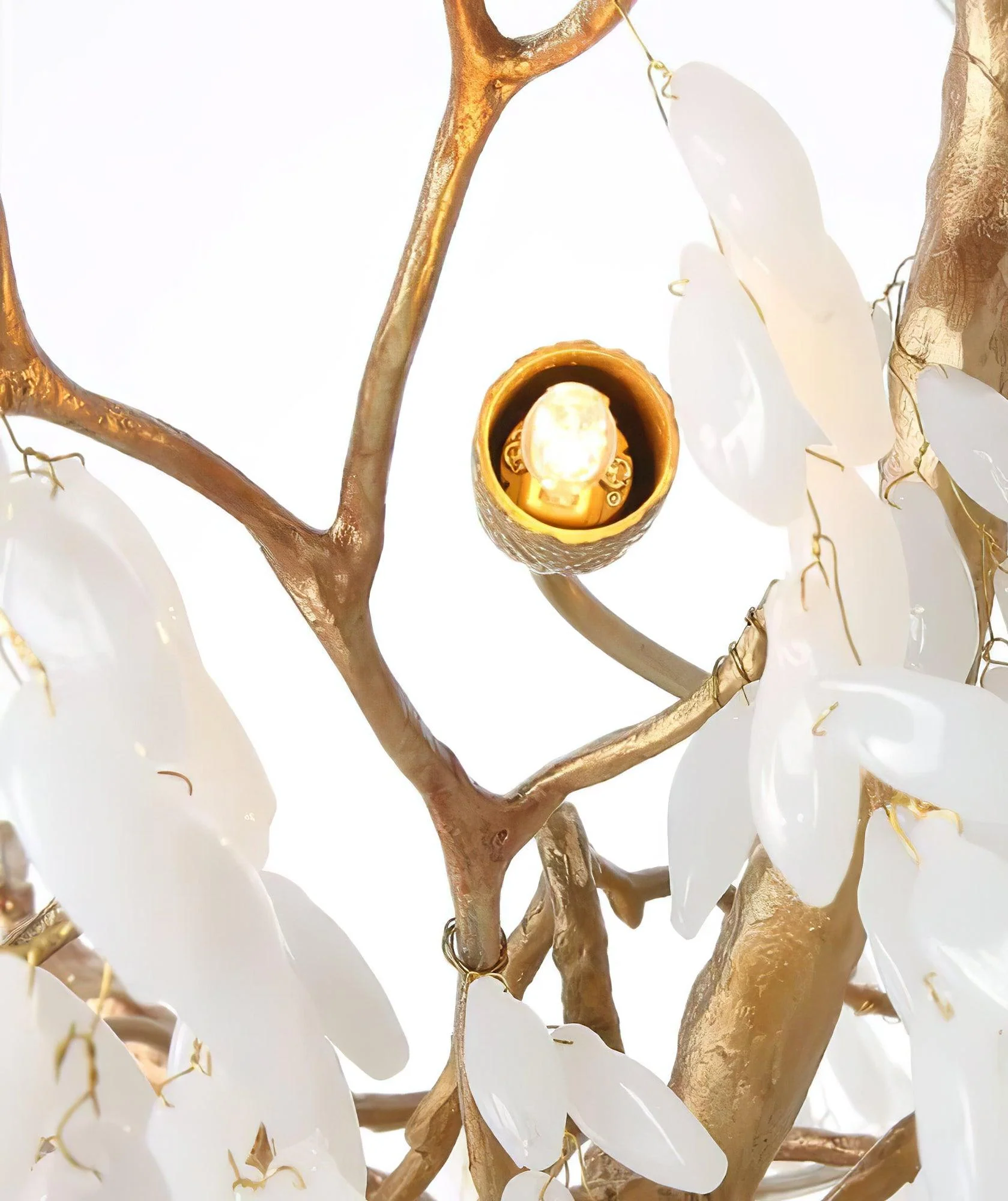White Jade Branch Brass Chandelier - Image 12