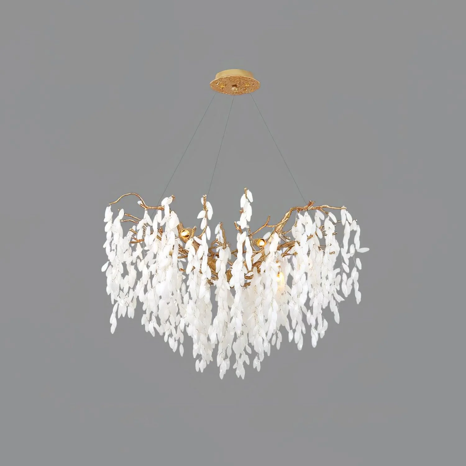 White Jade Branch Brass Chandelier - Image 18
