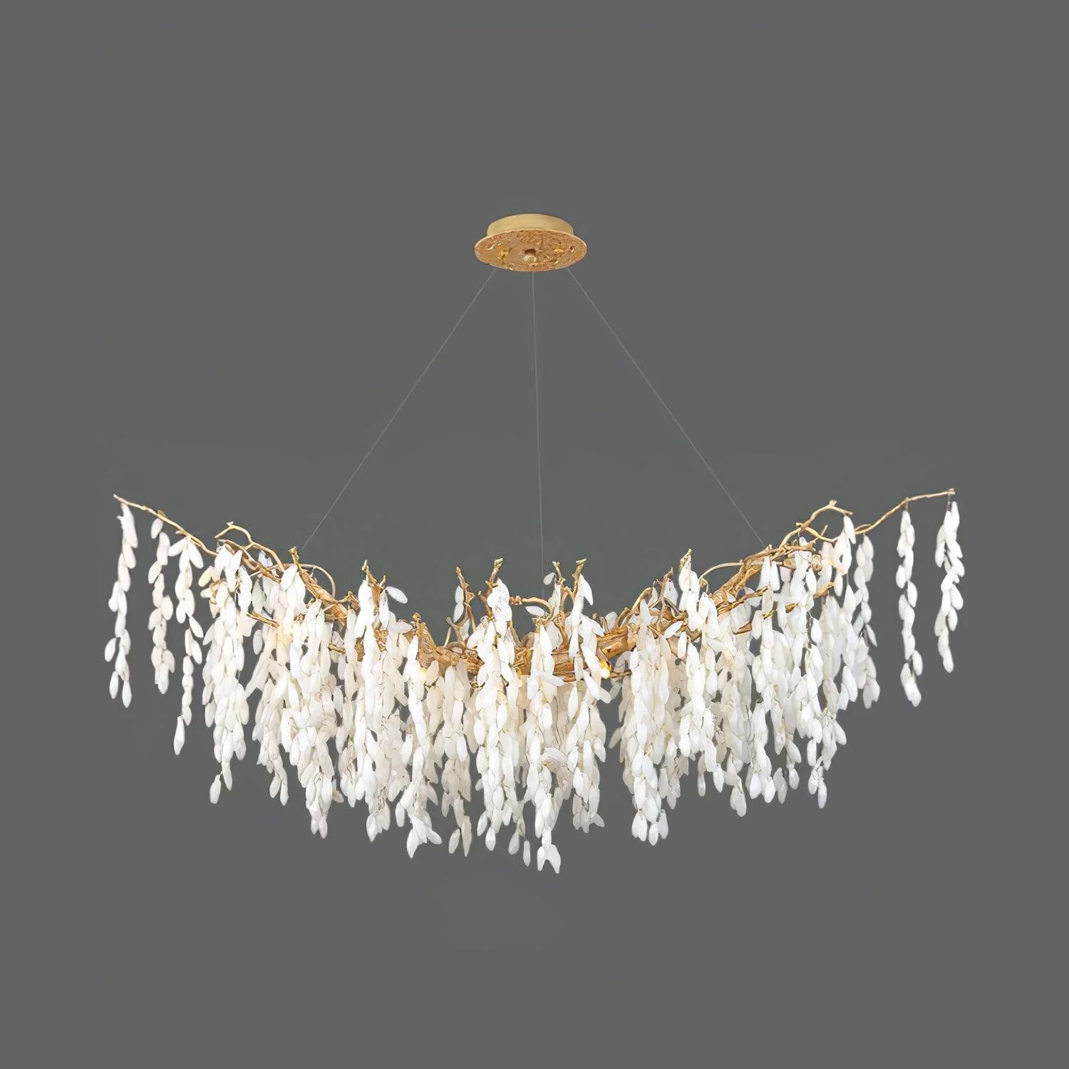 White Jade Branch Brass Chandelier - Image 19