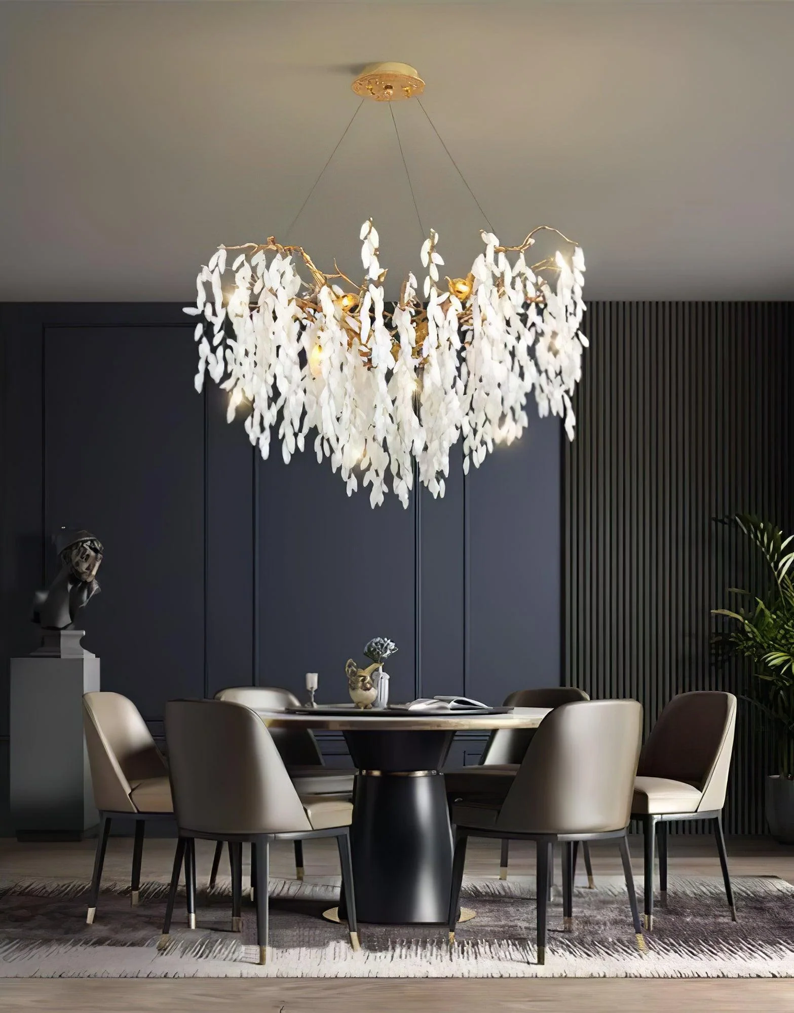White Jade Branch Brass Chandelier - Image 28