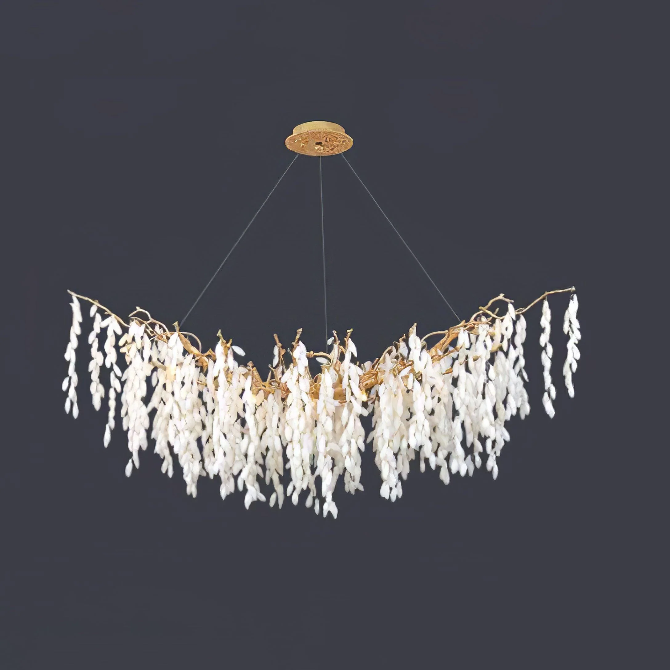 White Jade Branch Brass Chandelier - Image 9