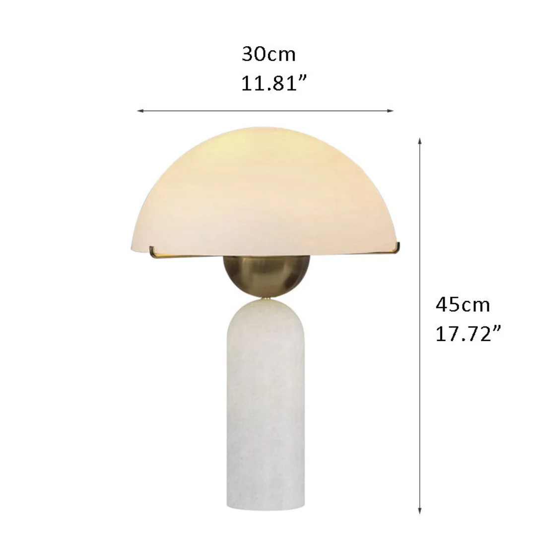 G9 Alabaster white marble table lamp Dia 12" - Image 2