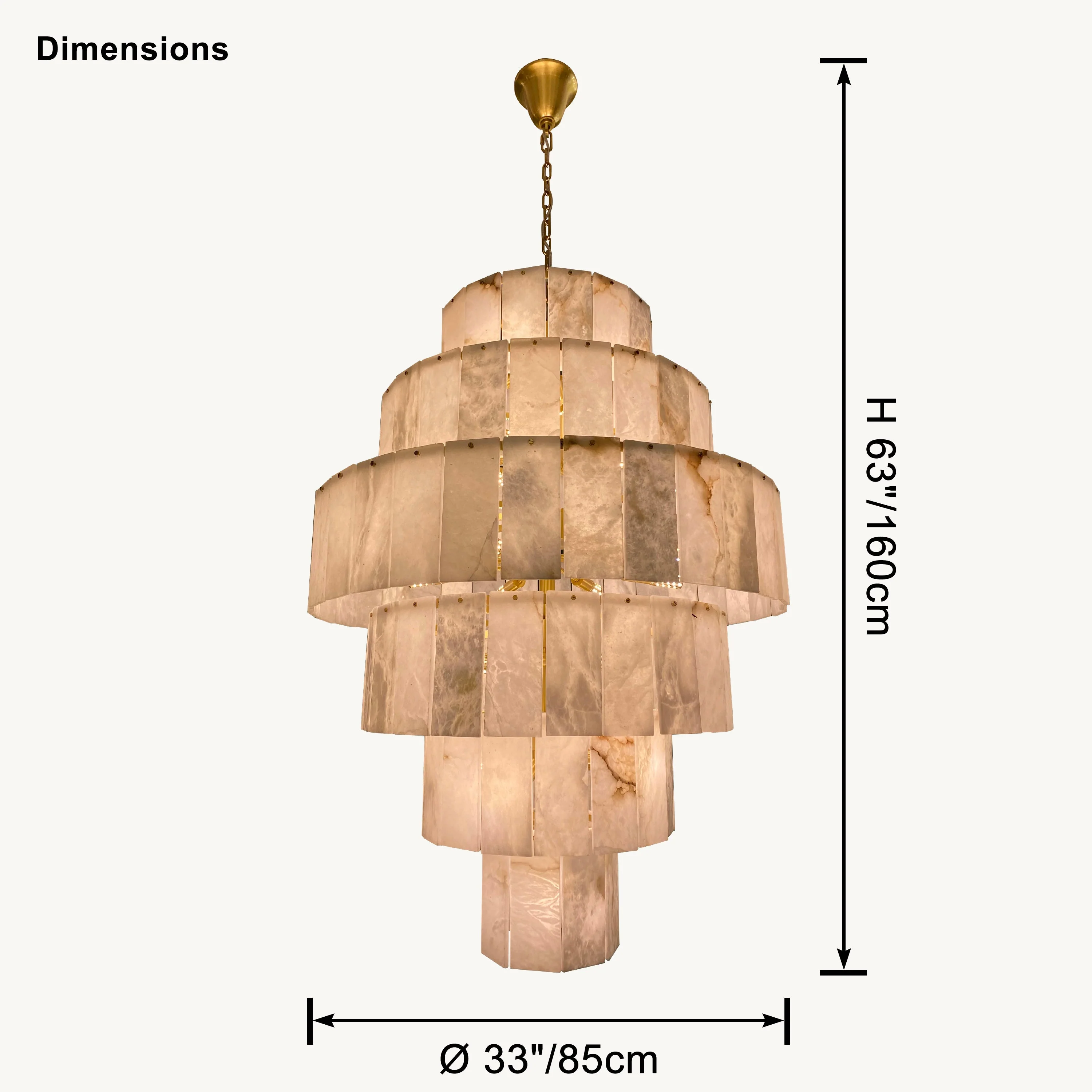 Giant Tiered Alabaster Foyer Chandelier - Image 12