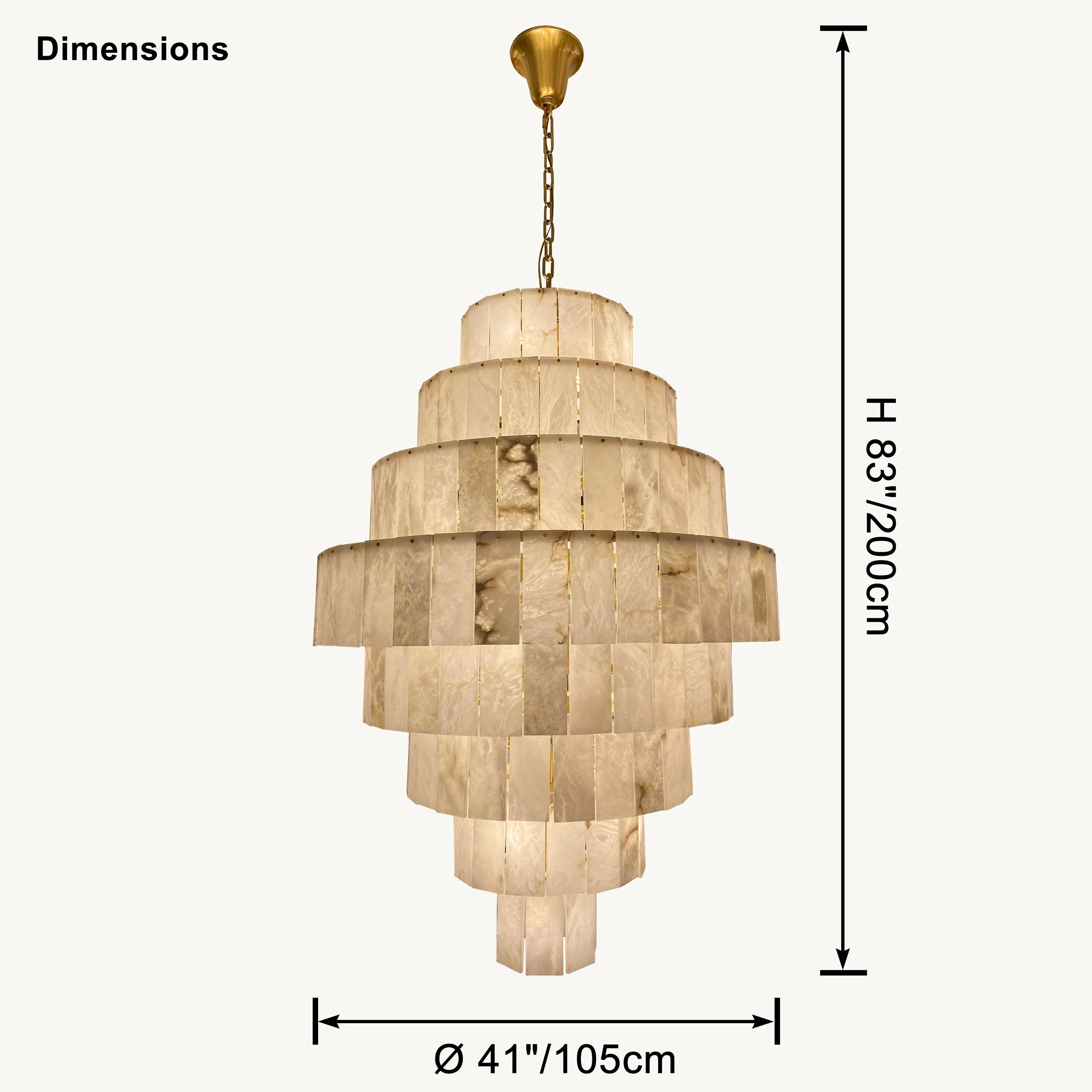 Giant Tiered Alabaster Foyer Chandelier - Image 14