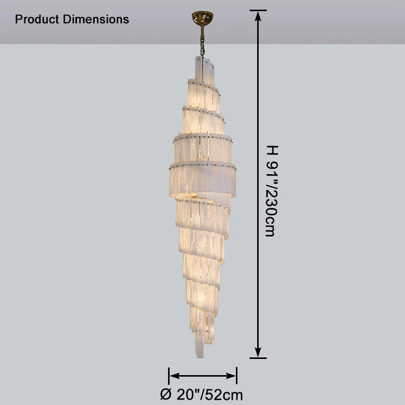Tiered Alabaster Staircase Chandelier - Image 10