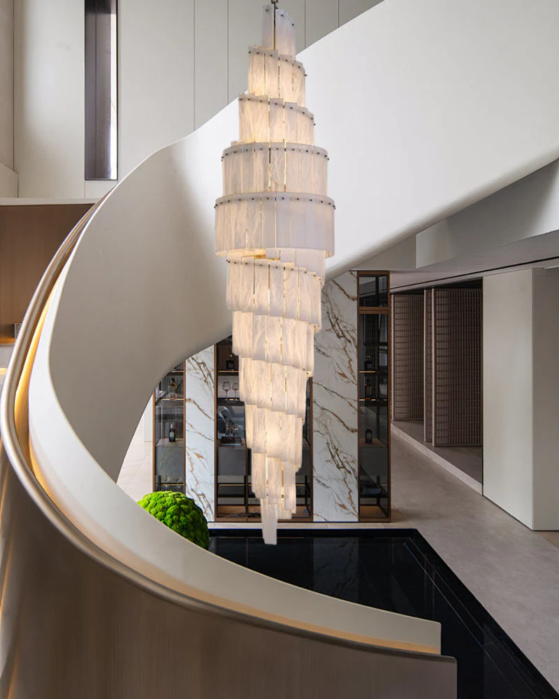 Tiered Alabaster Staircase Chandelier - Image 2