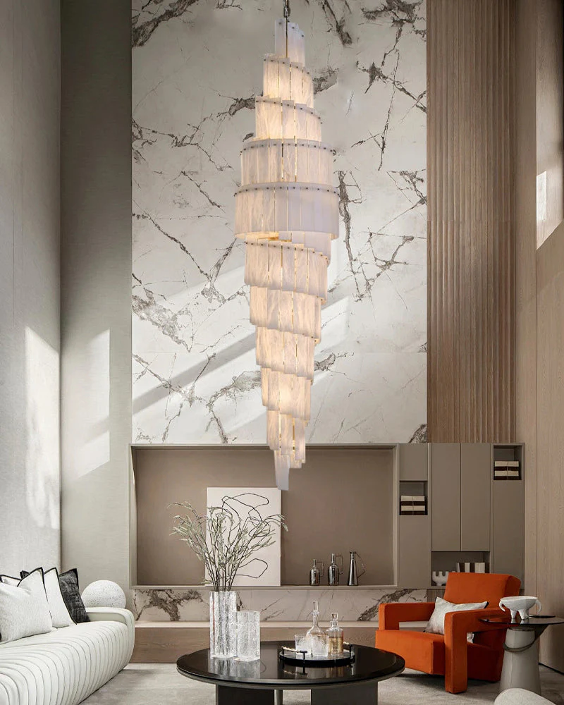 Tiered Alabaster Staircase Chandelier - Image 4