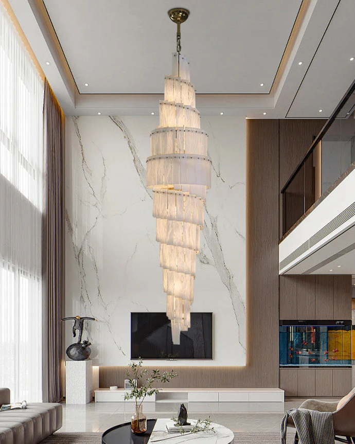 Tiered Alabaster Staircase Chandelier - Image 5