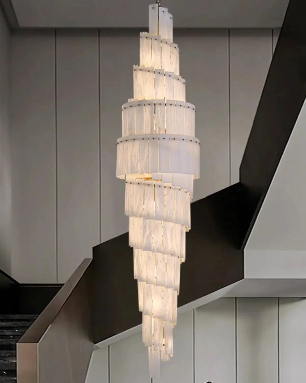 Tiered Alabaster Staircase Chandelier - Image 6