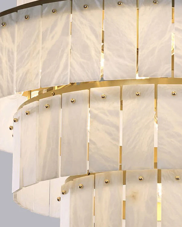 Tiered Alabaster Staircase Chandelier - Image 7