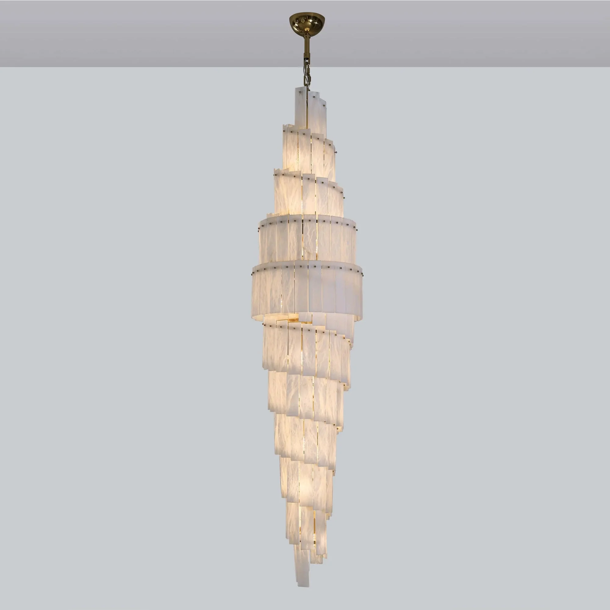 Tiered Alabaster Staircase Chandelier - Image 9